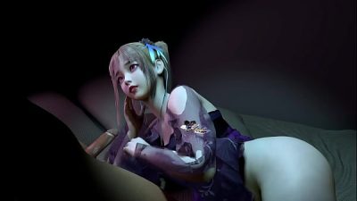 3D cute blonde babe have sex with big dick stranger